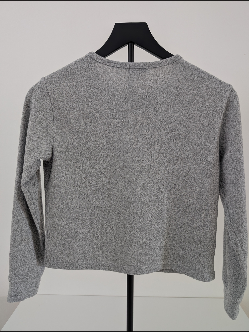 kidpik Girl's L 10-12 Gray Lace-Up Crewneck Pullover Top Long Sleeve Sweater - Picture 2 of 6